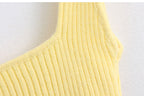 Aussie Design Sleeveless Knitted Crop Top Tank Top
