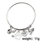 Mini I Love My Dog Bracelet with Paw Print Design