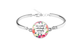Patterned Bible Bracelet with Gemstones and Chain