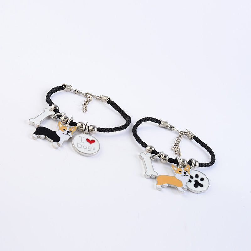Minimalist Bull Dog Shaped Pet Bracelet - Handmade Jewelry