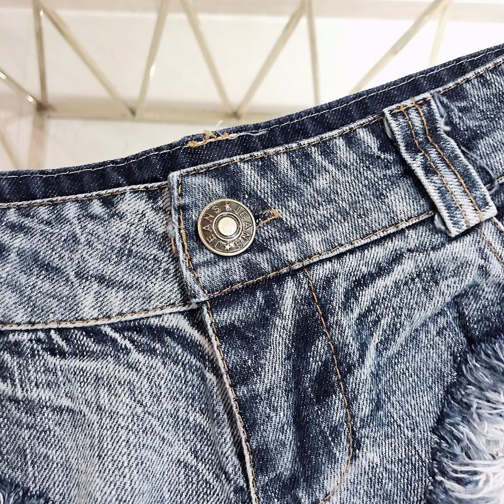 Low-Waist Denim Hot Pants for Women