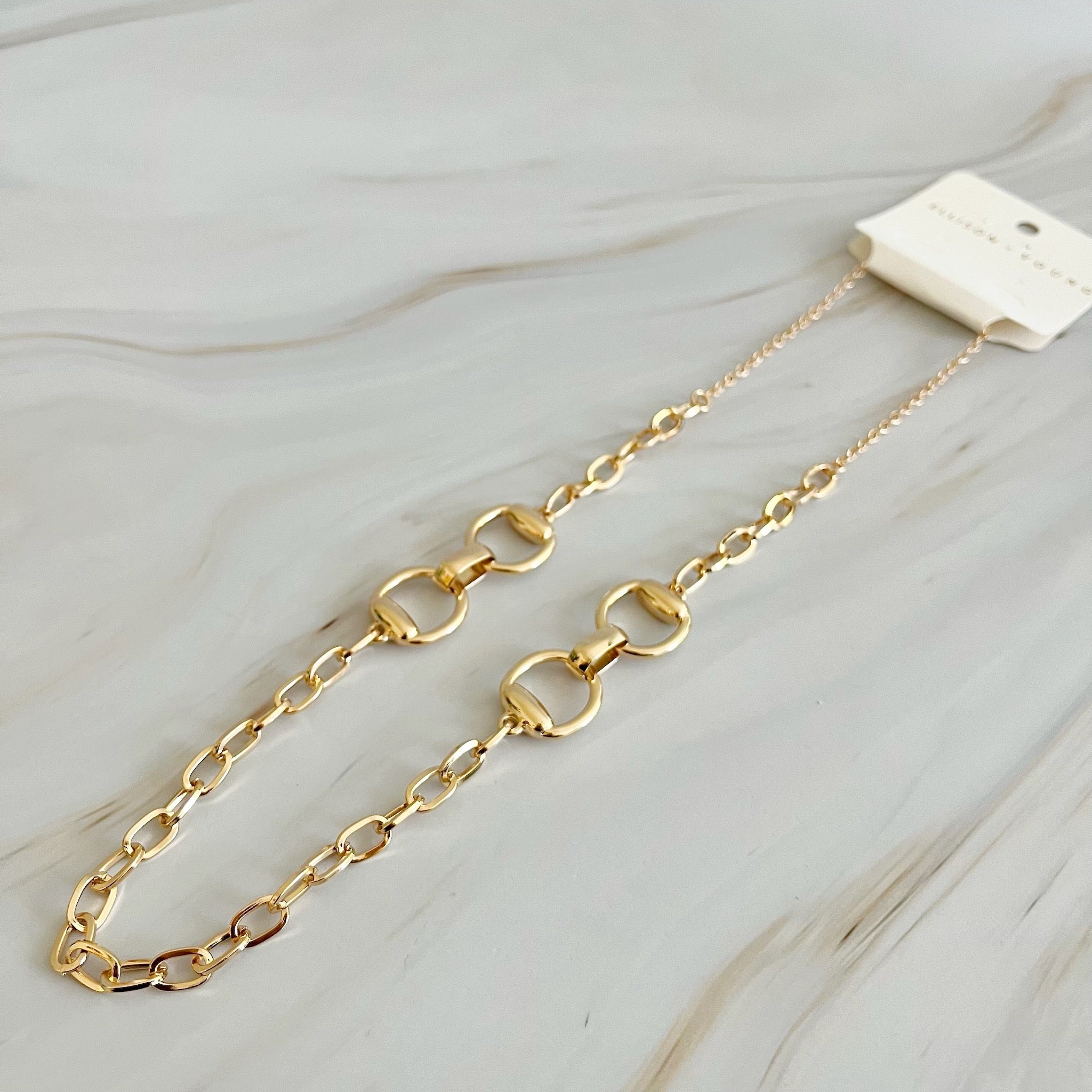 Double Equestrian Chain Necklace | Jewelry