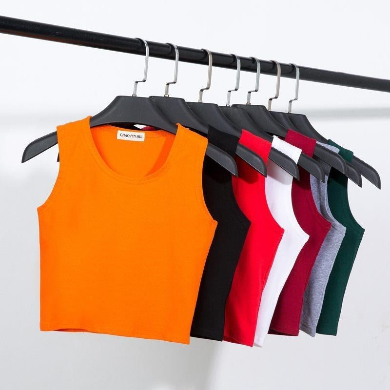 Women's High Waist Crop Tank Top for Yoga and Sports