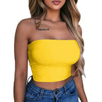 Solid Color Off-Shoulder Crop Top