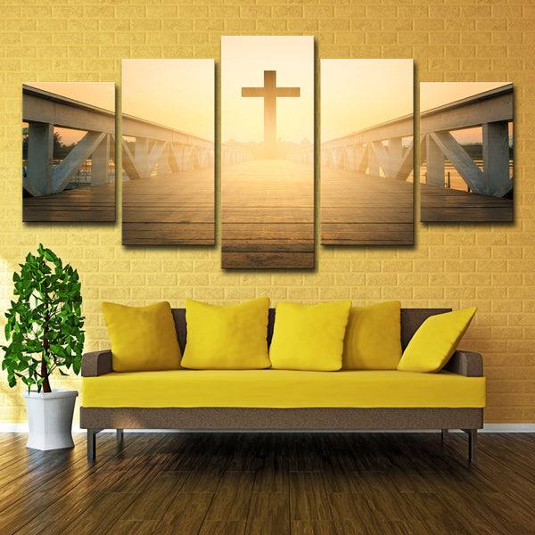 "Arte Mural Transfronterizo - Jesús Sobre el Puente Decoración para el Hogar"