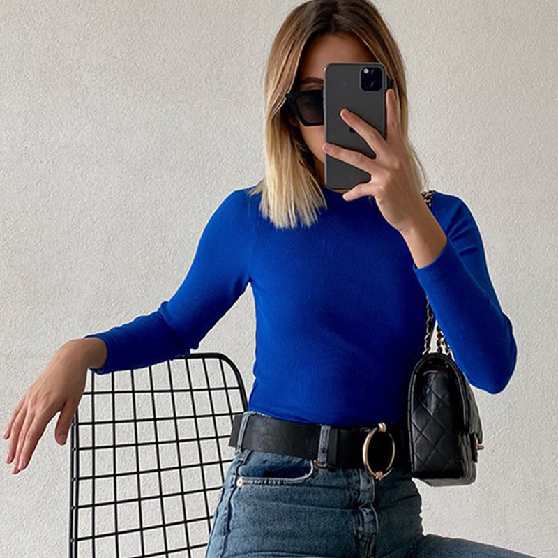 Solid Color Ribbed Crop Top for Women - Spring Fashion