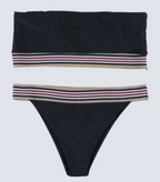 Strapless Bandeau Bikini with Striped Band