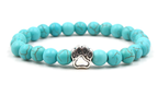 Black Volcanic Rock and Turquoise Dog Foot Bracelet
