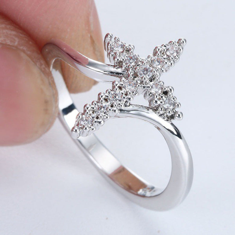 Diamond Cross Jesus Ring for Women - Fashion Silver Jewelry | Christian Jewelry