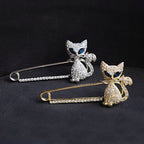 Korean Style Cute Green-Eyed Cat Brooch for Women