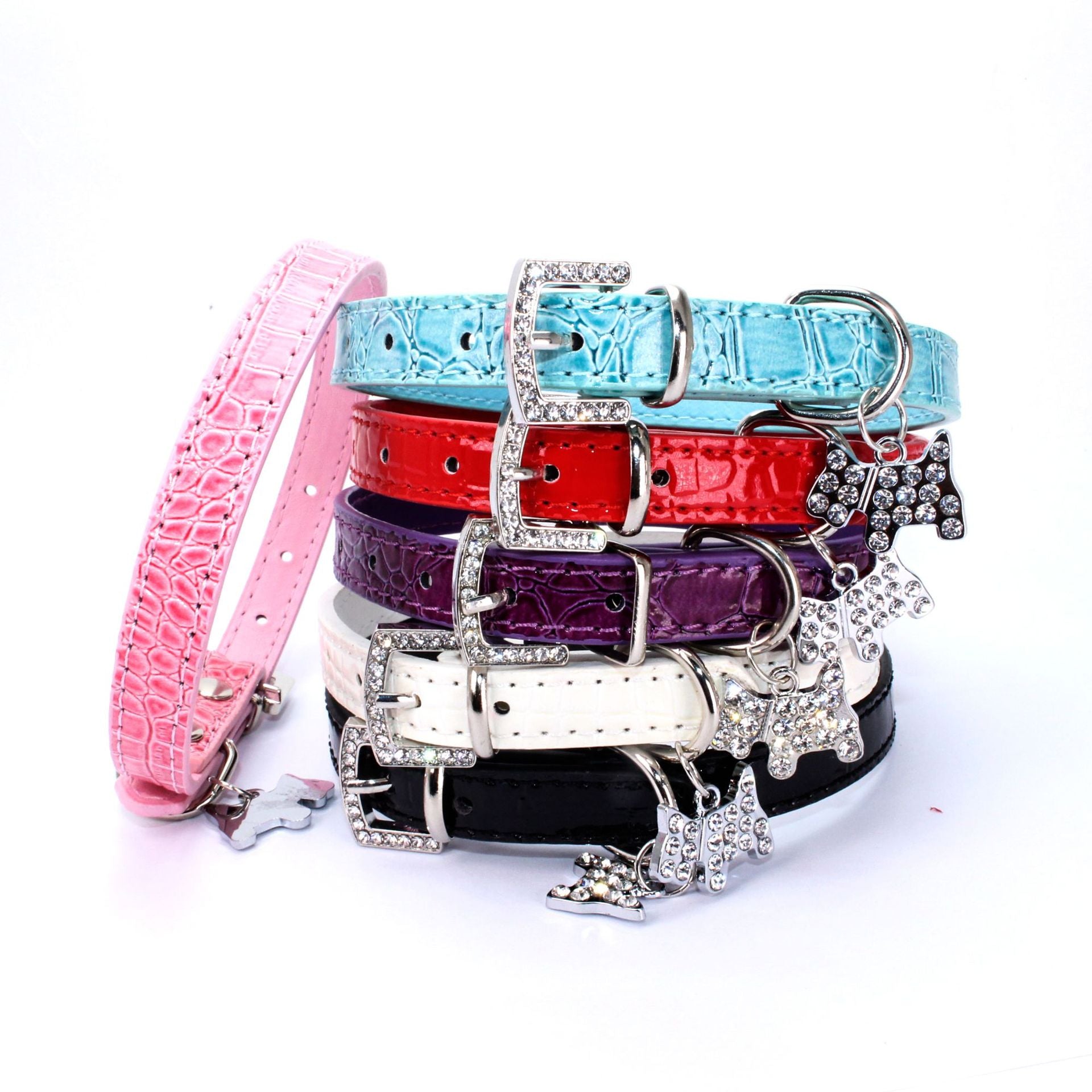 Crocodile Pattern Dog Pendant Pet Collar and Leash