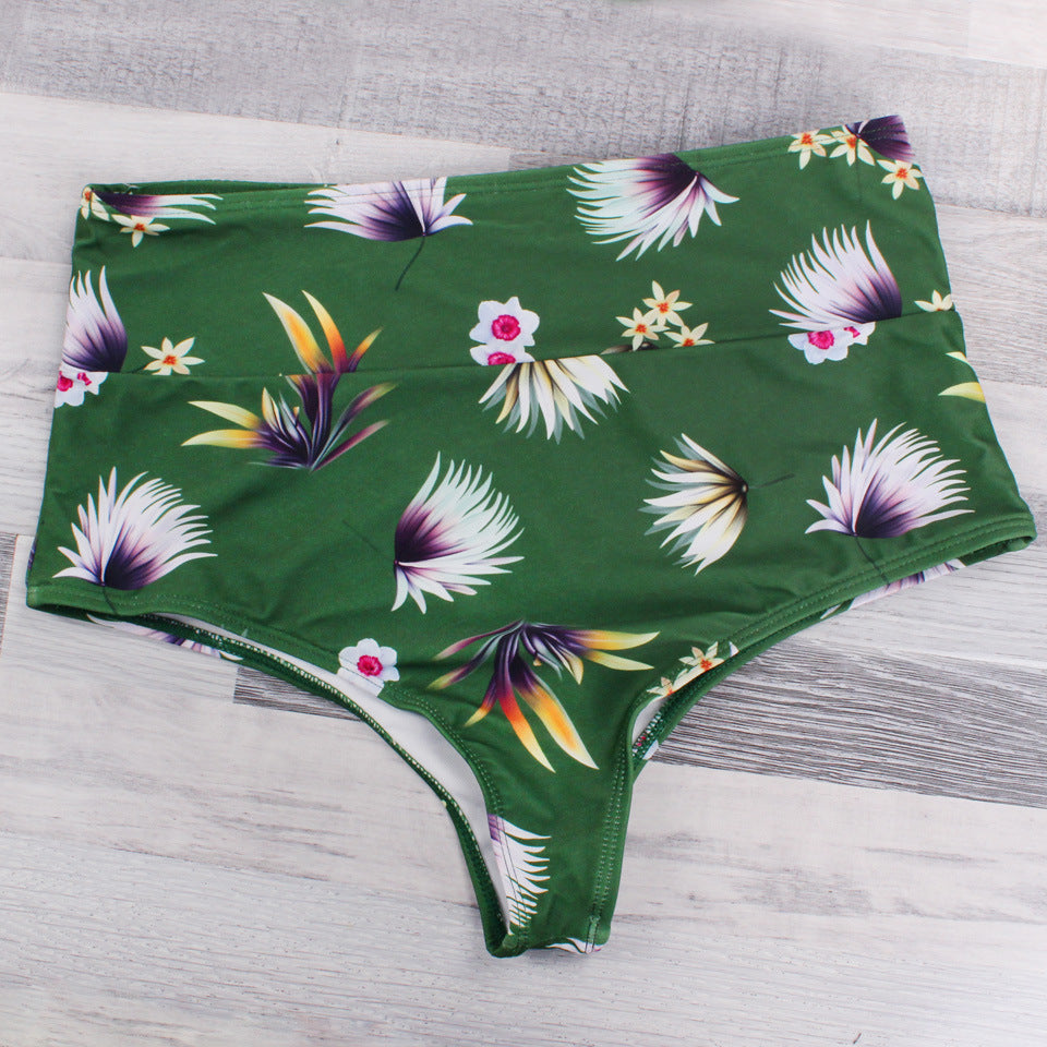 Women's Tropical Floral High-Waist Bikini Set