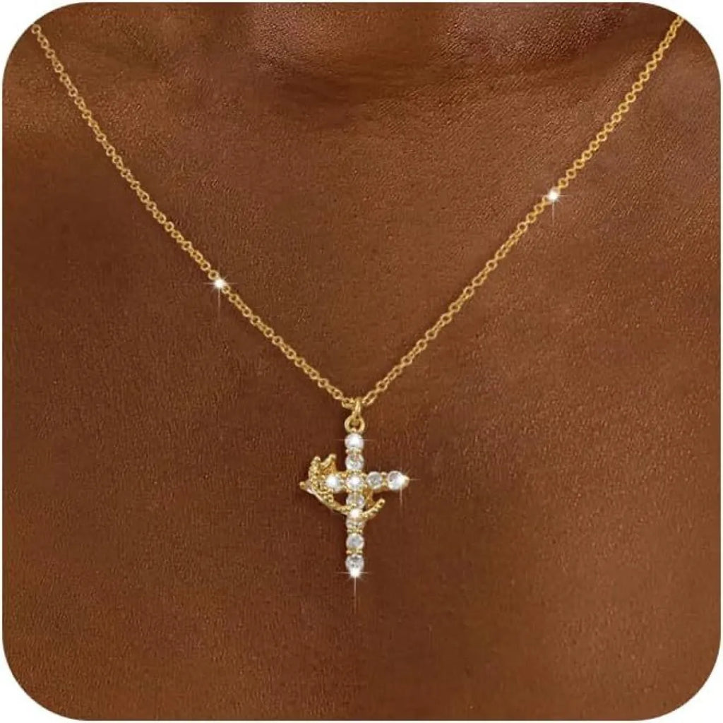 Crown Cross Necklace
