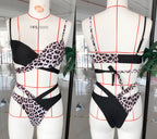 High Waist Leopard Print Bikini Swimsuit for Women