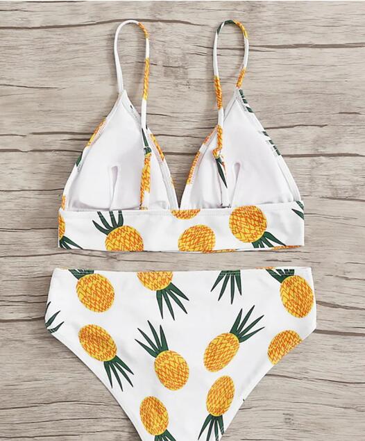 Watermelon Print Knot-Front Bikini Set