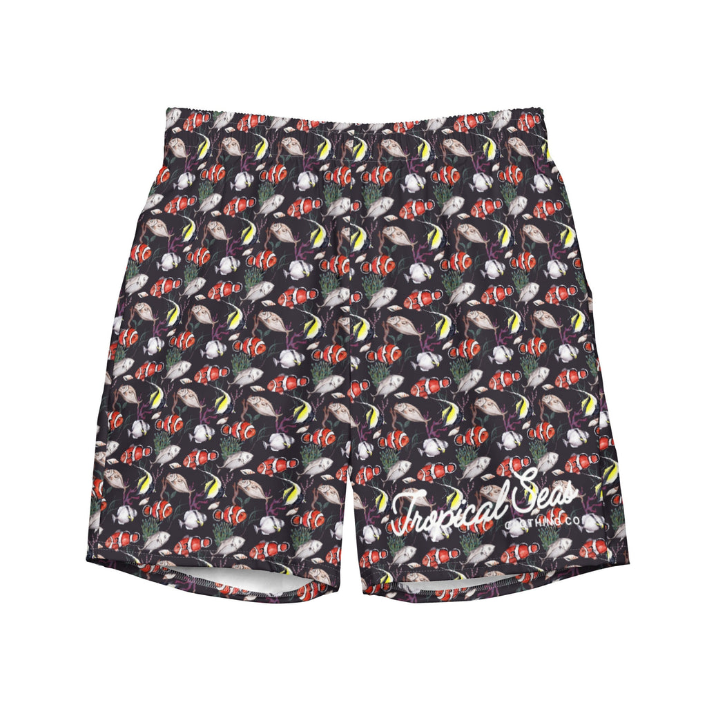 Men's Tropical Reef Print Swim Trunks