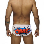 Men's Red Pop Art OMG Swim Briefs
