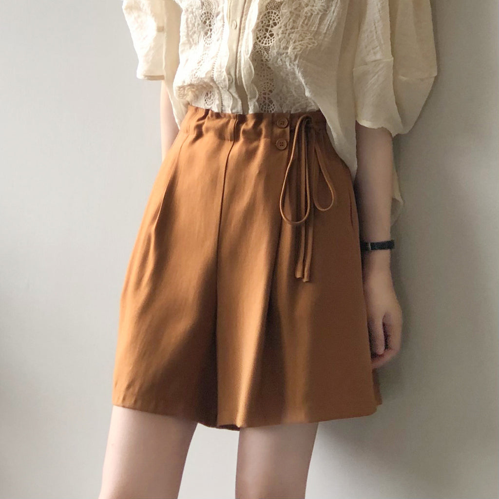 Women's High Waist Casual Lace-Up Summer Shorts