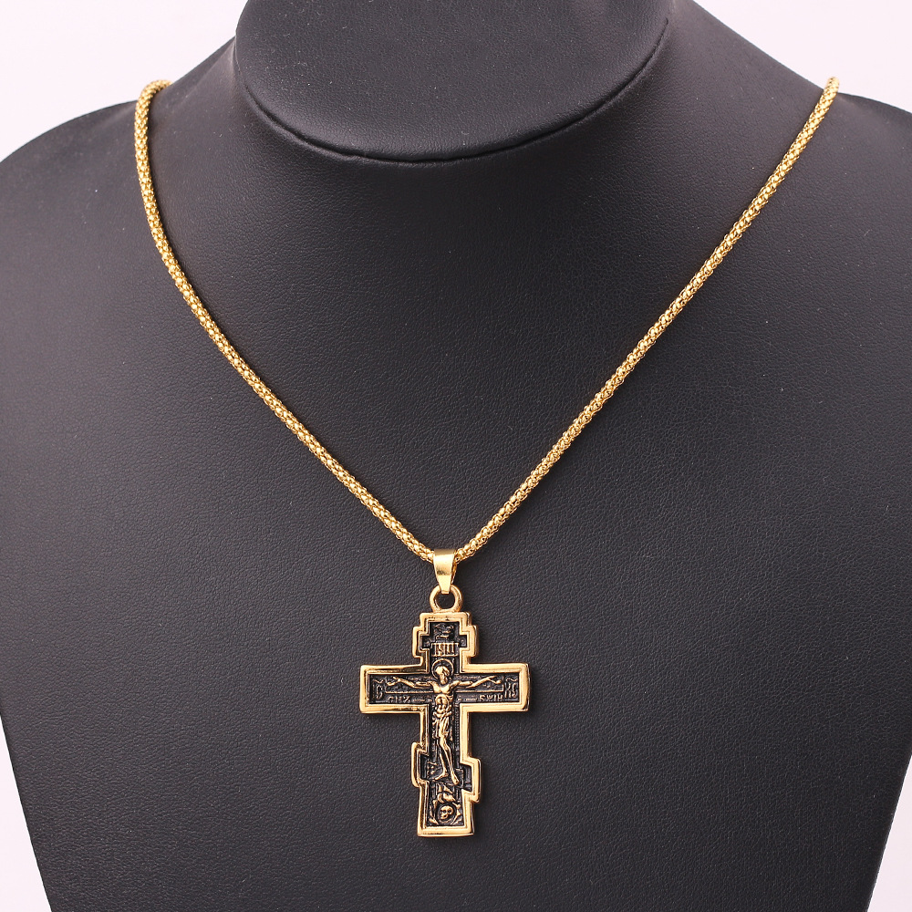 Cross Jesus Pendant Necklace - Christian Faith Jewelry