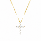 Faceted Crystal Cross Necklace