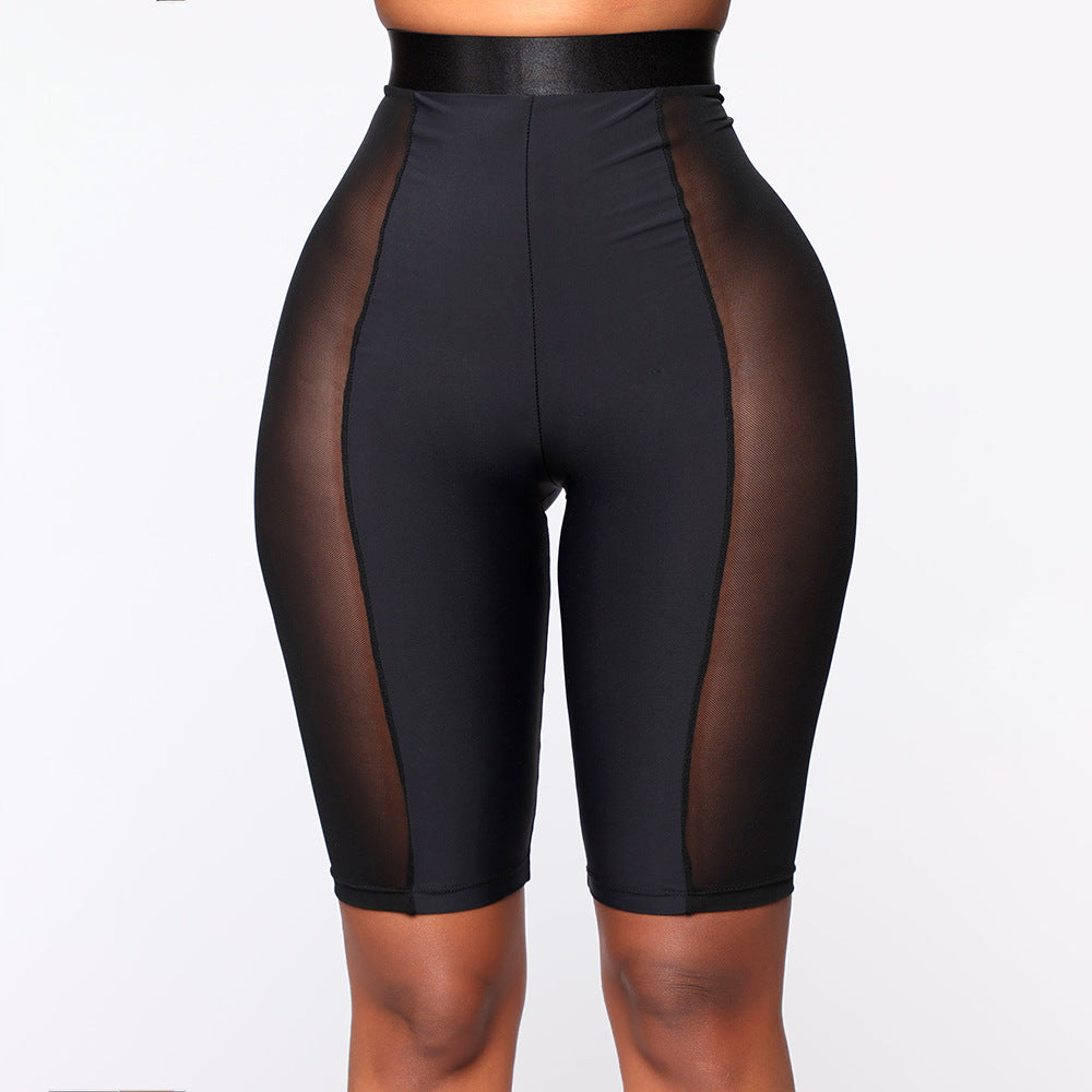 Women's Fashion Mesh Perspective Sports Shorts