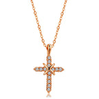 Fashion Cross Pendant Necklace with Zirconia Accents | Christian Jewelry