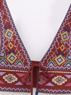 2023 Summer Women's V-Neck Embroidered Crop Top