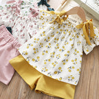 Summer Floral T-Shirt and Shorts Set for Girls