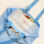 Just Keep Swimming Penguin Canvas Tote Bag
