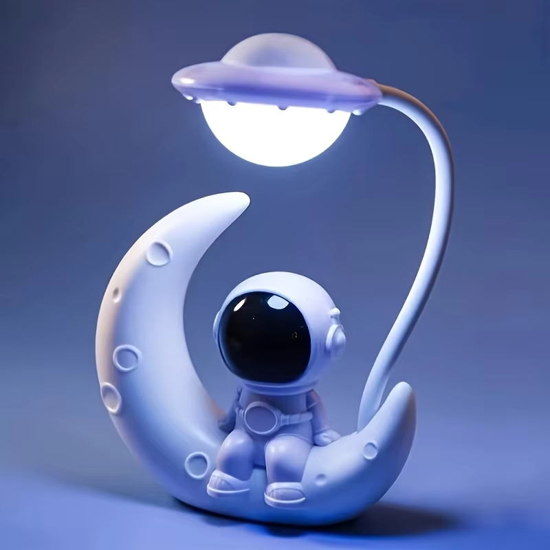 Moon Astronaut LED Nightlight - Creative Bedroom Desk Lamp