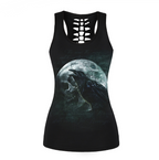 3D Digital Printed Hollow Backless Tank Top for Women