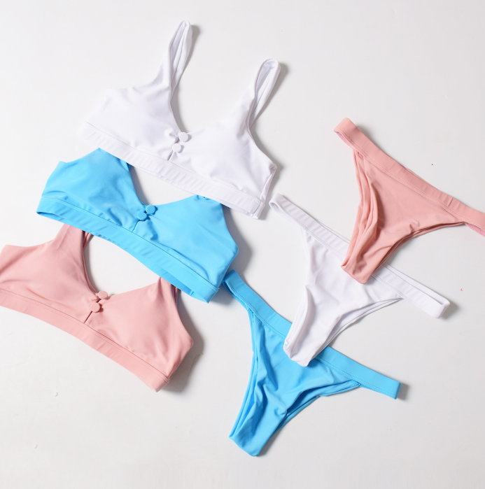 Sexy Low-Waist Solid Color Women's Bikini Set