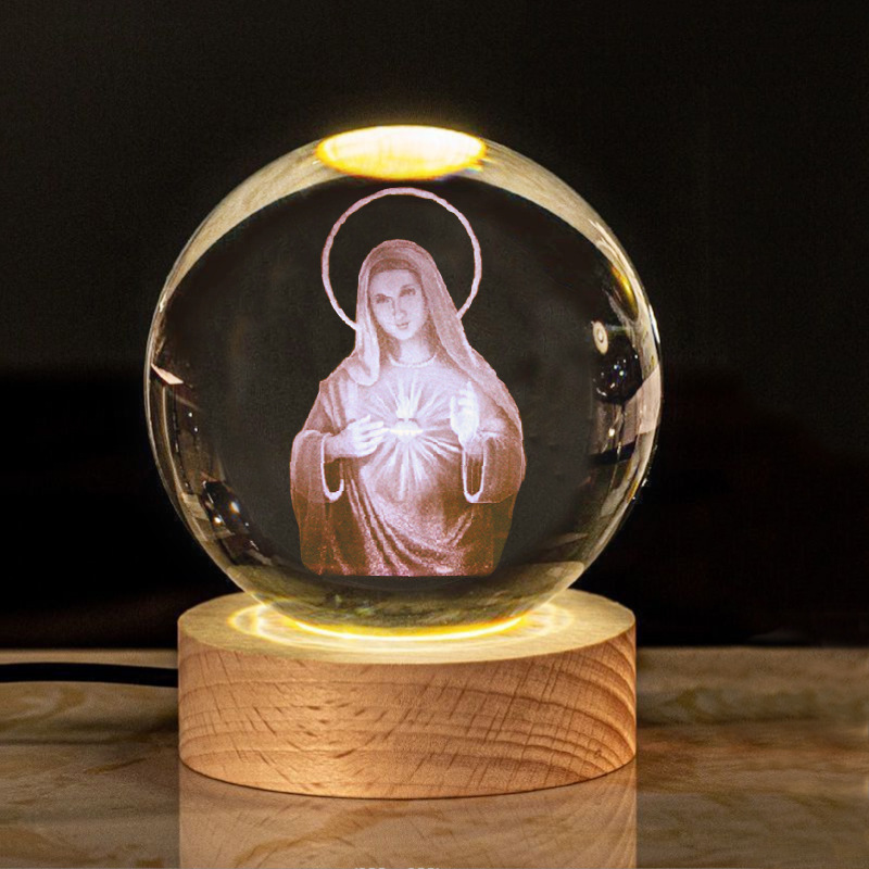 Cruz Luminosa de Cristal Decorativa - Decoración de Oficina de Fe