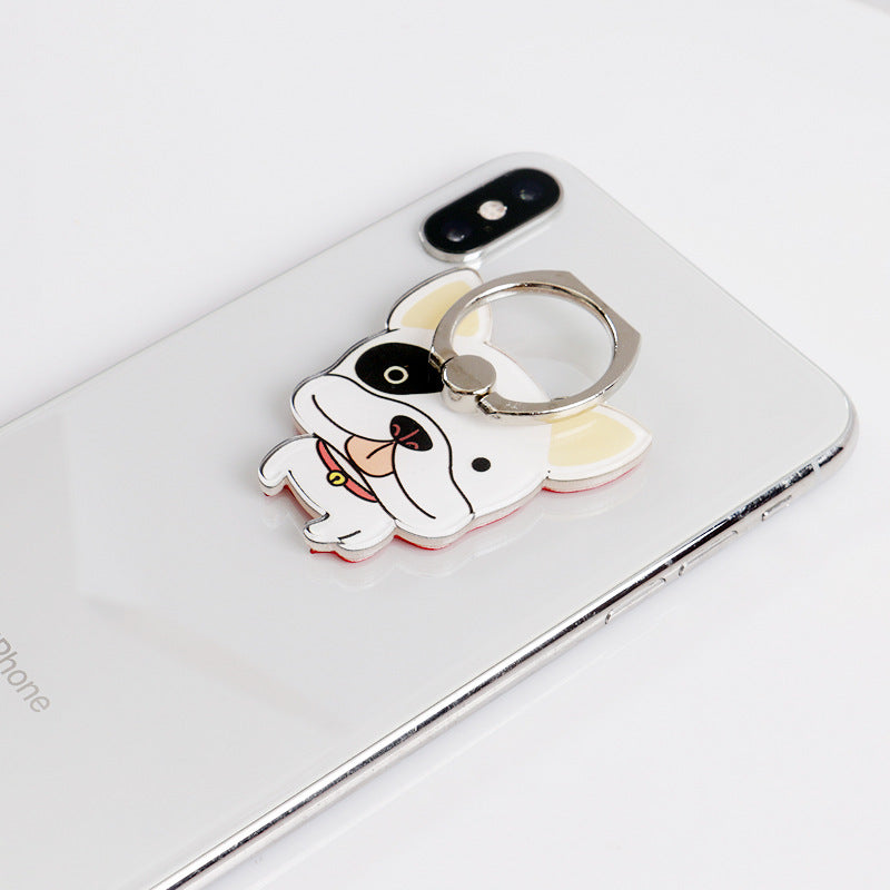 Creative Cartoon Husky Dog Bone Phone Case with Ring Stand