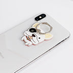 Creative Cartoon Husky Dog Bone Phone Case with Ring Stand