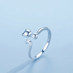 Cat and Dog Open Ring for Women