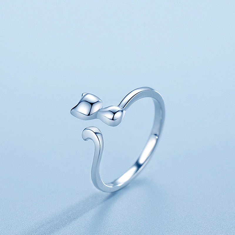Cat and Dog Open Ring for Women