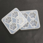 4-Cat Paw Silicone Mirror Crystal Resin Mold Pendant