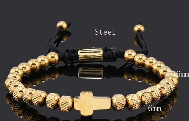 Steel Cross Adjustable Bracelet