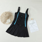 Pleated Skirted One-Piece Swimdress