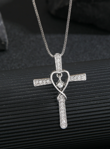 Silver Infinity Cross Necklace (One Piece)