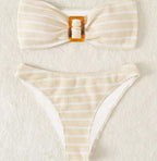 Striped Bandeau Bikini Set
