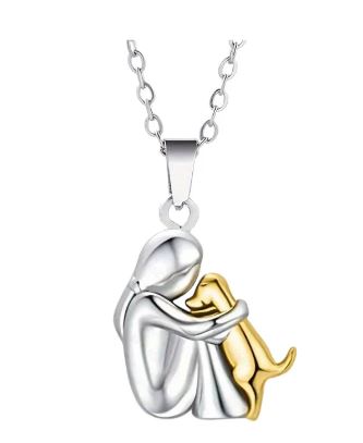 Best Friend And Dog Hugging Earrings and Necklace | Jewelry