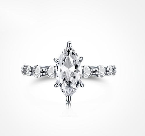 Diamond-shaped Horse Eye Zircon Women's Ring