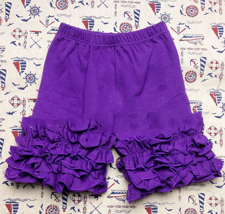 2019 Kids Cotton Ruffle Hem Shorts for Girls
