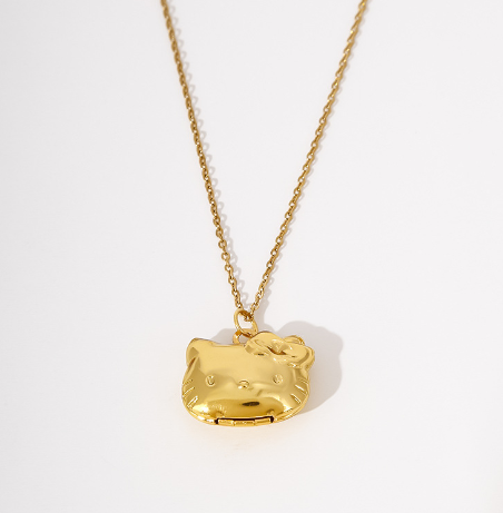 KT Hello Kitty Cat Pendant Necklace