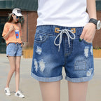 Women's Loose Ripped Denim Shorts, Casual Wide Leg Pants