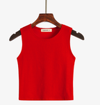 Korean Style Cropped Turtleneck Tank Top for Women