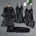 Lace Cami Sleepwear Set - Five Piece Multi-Color