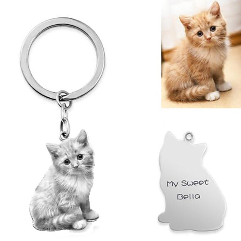 Custom Pet Photo Keychain with Stainless Steel Pendant | Accessory